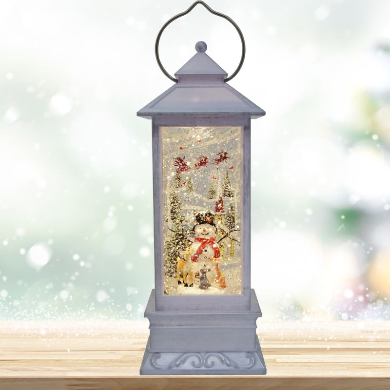 Snowman & Animals 12" Lantern